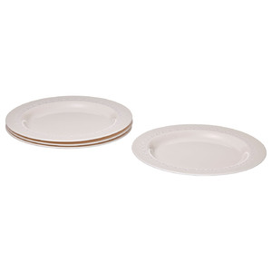 PARADISISK Plate, off-white, 26 cm, 4 pack
