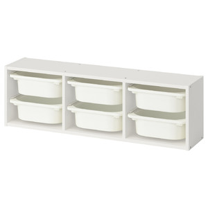 TROFAST Wall storage, white/white, 99x21x30 cm