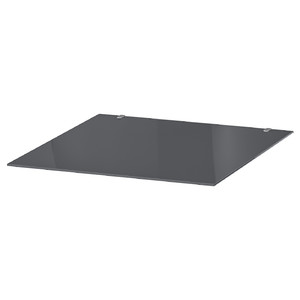 MALM Glass top, transparent grey, 40x48 cm