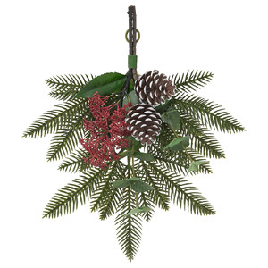 VINTERFINT Artificial bouquet, in/outdoor/pine cone , 35 cm