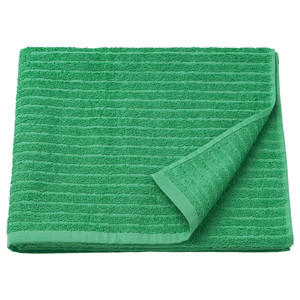 VÅGSJÖN Bath sheet, bright green, 70x140 cm