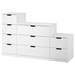 NORDLI Chest of 9 drawers, white, 160x99 cm