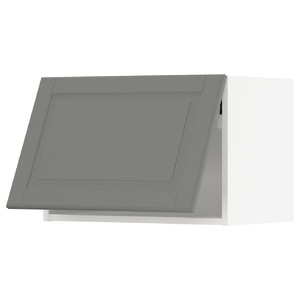 METOD Wall cabinet horizontal, white/Bodbyn grey, 60x40 cm