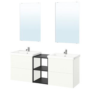 ENHET Bathroom, anthracite/white, 164x43x65 cm