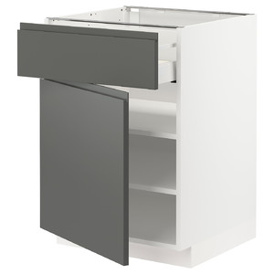 METOD / MAXIMERA Base cabinet with drawer/door, white/Voxtorp dark grey, 60x60 cm