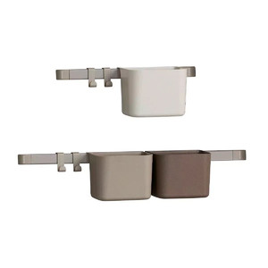 LEANDER Organizers 3pcs., 4 hooks, rack short/long, cappuccino