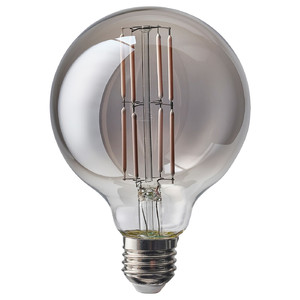 MOLNART LED bulb E27 150 lumen, globe grey clear glass, 95 mm