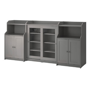 HAUGA Storage combination, grey, 244x46x116 cm