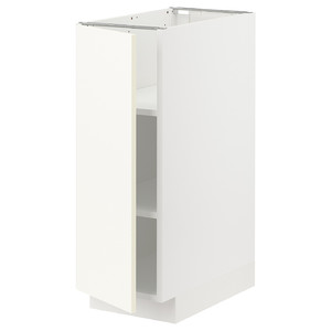 METOD Base cabinet with shelves, white/Vallstena white, 30x60 cm