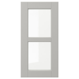 LERHYTTAN Glass door, light grey, 30x60 cm