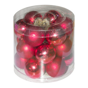 Christmas Glass Baubles 3cm, red, 18pcs