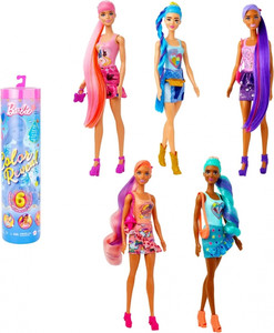 Barbie Color Reveal Doll With 6 Surprises, Totally Denim, HJX55, 1pc, assorted, 3+