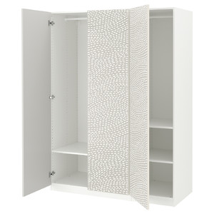 PAX / MISTUDDEN Wardrobe combination, white/grey patterned, 150x60x201 cm