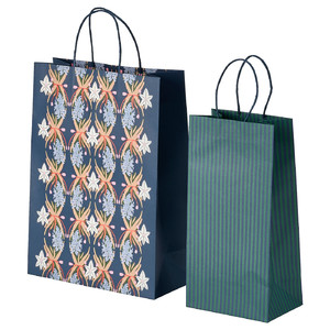 VINTERFINT Gift bag, set of 2, mixed patterns blue