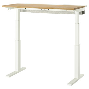 MITTZON Desk sit/stand, electric oak veneer/white, 120x60 cm