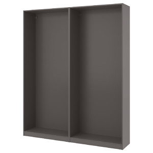 PAX 2 wardrobe frames, dark grey, 200x35x236 cm