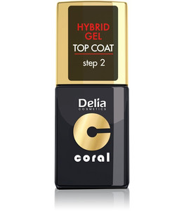 Delia Cosmetics Coral Hybrid Gel Nail Top Coat 11ml