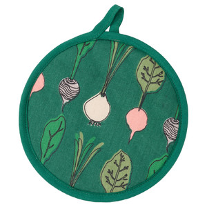 TORVFLY Pot holder, patterned, dark green