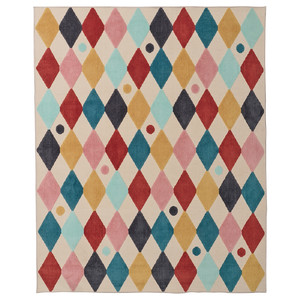 BUSENKEL Rug, harlequin pattern/multicolour, 130x160 cm