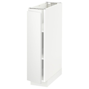 METOD Base cabinet with shelves, white/Voxtorp matt white, 20x60 cm