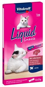 Vitakraft Cat Liquid-Snack with Liver & Biotin 6x15g
