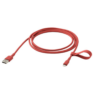 LILLHULT USB-A to lightning, red, 1.5 m