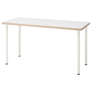 LAGKAPTEN / ADILS Desk, white anthracite/white, 140x60 cm