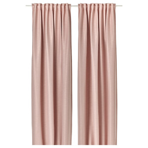 VILBORG Room darkening curtains, 1 pair, pink, 145x300 cm