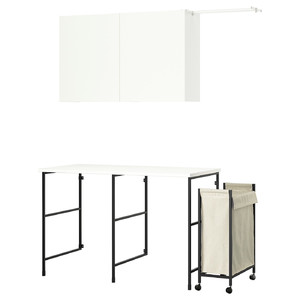 ENHET Storage combination, anthracite/white, 139x63.5 cm