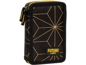 Pencil Case with School Accessories Geometric Gold