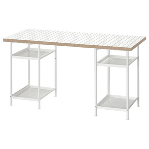 LAGKAPTEN / SPÄND Desk, white/anthracite, 140x60 cm