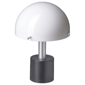NÖDMAST LED portable lamp, battery operated, white/black, 26 cm