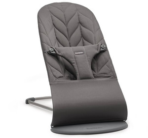 BABYBJÖRN Bliss Woven Baby Rocker, Petal quilt Anthracite, grey frame