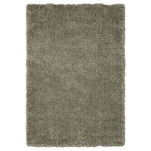 VOLLERSLEV Rug, high pile, grey-green, 160x230 cm