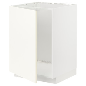 METOD Base cabinet for sink, white/Vallstena white, 60x60 cm