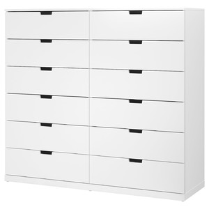 NORDLI Chest of 12 drawers, white, 160x145 cm