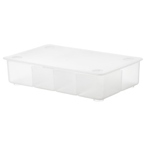 GLIS Box with lid, transparent, 34x21 cm