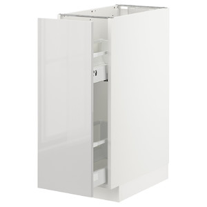 METOD Base cabinet/pull-out int fittings, white/Ringhult light grey, 30x60