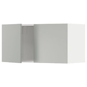 METOD Wall cabinet with 2 doors, white/Havstorp light grey, 80x40 cm
