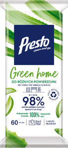 Presto Cleaning Wet Wipes Green Home Aloe 60pcs