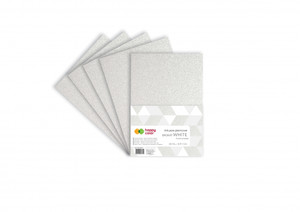 Craft Foam Glitter A4 5 Sheets, white