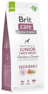Brit Care Sustainable Junior Large Breed Chicken & Insect Dog Dry Food 12kg