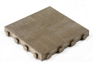 Deck System Tile Clippable 40x40x4.5cm, brown, 1pc