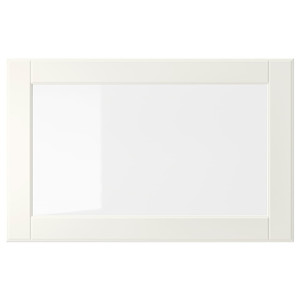 OSTVIK Glass door, white, clear glass, 60x38 cm