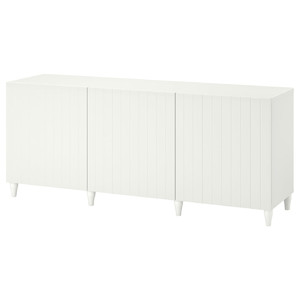 BESTÅ Storage combination with doors, white, Sutterviken/Kabbarp white, 180x42x74 cm