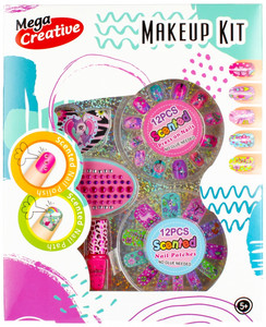 Mega Creative Makeup Kit with Scented Nail Polish and Patches 5+