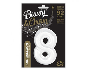 Foil Balloon Number 8, white