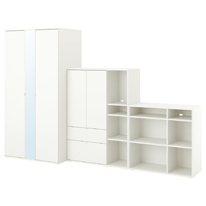 VIHALS Wardrobe combination, white, 305x57x200 cm