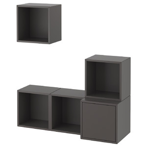 EKET Wall-mounted cabinet combination, dark grey, 105x35x120 cm