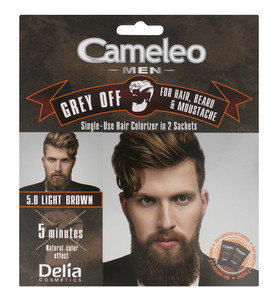Delia Cosmetics Cameleo Men Single Use Hair Colorizer no. 5.0 Light Brown 15mlx2